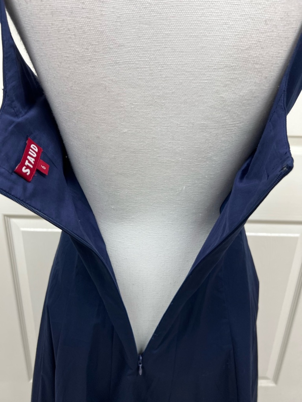 STAUD Wells Midi Dress in Navy Size 6 in Navy NWT - Picture 13 of 15